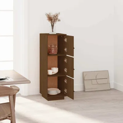 Produktbild von The Living Store Highboard Honigbraun 34x40x108,5 cm Massivholz Kiefer
