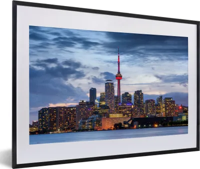 Produktbild von MuchoWow® MuchoWow® Gerahmtes Poster Dämmerungswolken über Toronto in Kanada 60x40 cm - Poster mit zchwarzem Bilderrahmen - Schlafzimmer - Plakat in Rahmen - Drucken