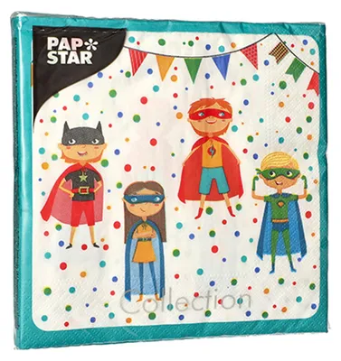Zdjęcie produktu dla Papstar Servietten Geburtstagsservitten Superhero 3lagig 20 Stück