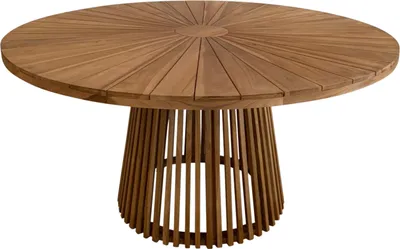 Produktbild von AXI Hani runder Gartentisch aus Teak Holz Ø 150 cm | Esstisch Wetterfest für den Garten / Terrasse / Outdoor aus Teakholz | Sitzgruppe Rund für 6