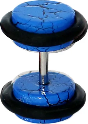 Produktbild von Fake Plug Ohrstecker in Acryl Reißlack Muster 8 mm Farbe - Blau