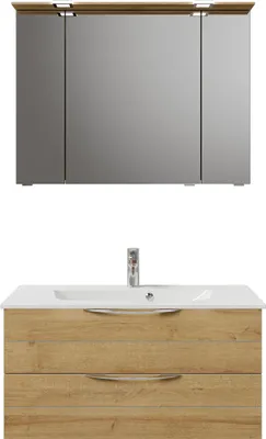 Produktbild von PELIPAL Serie 6025 SET-045-081 Block bestehend aus: Waschtisch, Waschtischunterschrank, Spiegelschrank  / 97cm