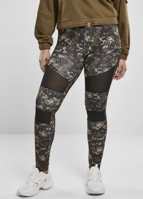 Produktbild von Urban Classics Damen Leggings Ladies Camo Tech Mesh Leggings Wood Digital Camouflage-XS