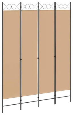 Image de Paravent 4 panneaux Beige 160 x 220 cm Tissu