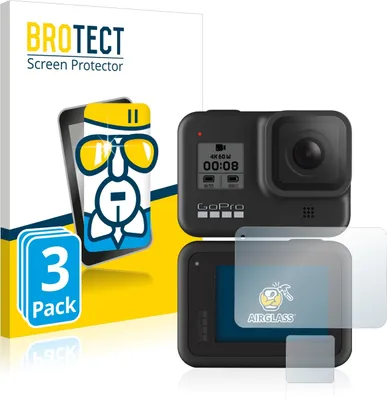 Produktbild von 3x BROTECT Schutzglas für GoPro Hero 8 Black Schutzfolie Panzer Folie Glas Display Schutz klar