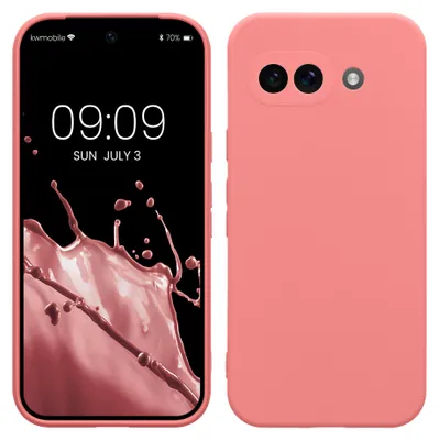 Produktbild von kwmobile Handyhülle für Google Pixel 9a Hülle - weiches Handy Silikon Case - Schutzhülle Cover - Pastell Koralle