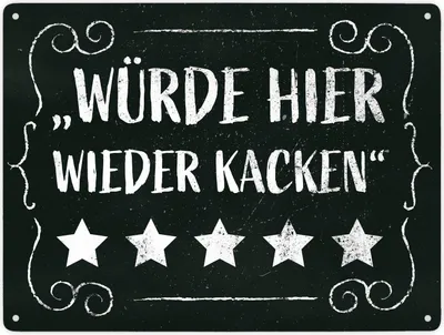 Produktbild von Würde hier wieder kacken - Metallschild mit frechem Spruch für die Toilette