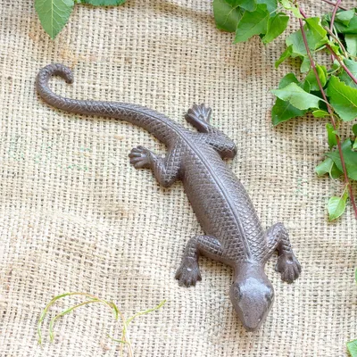 Produktbild von Hübscher Salamander aus Gusseisen,Eidechse, Gecko, Echse in Antikbraun