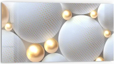 Produktbild von DEQORI Küchenrückwand Glas 80x40 cm 'Angeordnete Kugeln' Spritzschutz Bad Rückwand