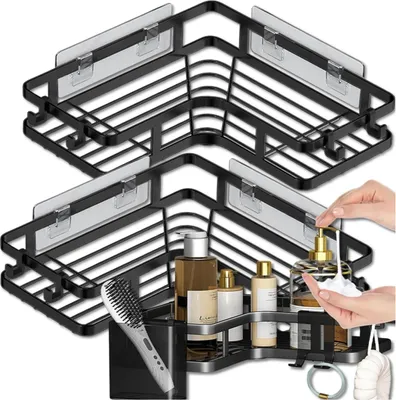 Immagine prodotto di EDIBAZZAR | Mensola per bagno e cucina 25 cm Mensola angolare per doccia Set di 2