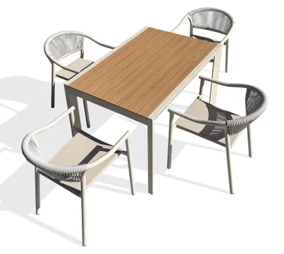 Image de Ensemble repas de jardin 4 places en alu