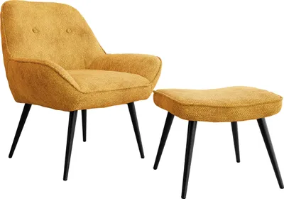Produktbild von MIRJAN24 Ohrensessel mit Hocker Zorto, Stilvoll Lesesessel, Relaxsessel mit Hocker, Stilvoll Polstersessel Set (Farbe: Sea 280)