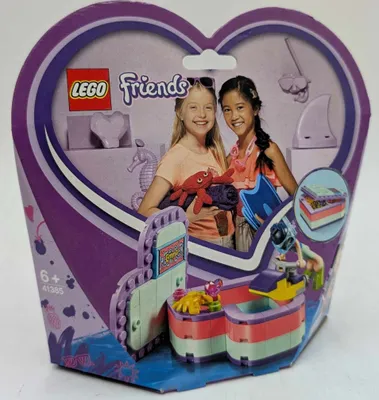 A LEGO Friends Emma's Summer Heart Box product packaging.