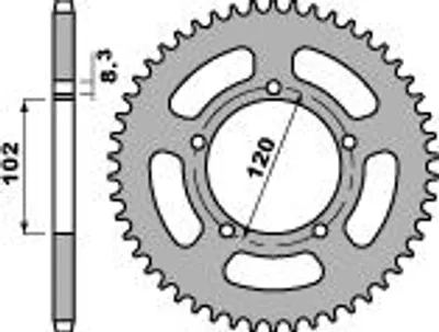 Produktbild von Hinterrad Zahnrad 47 Zähne für Aprilia RS 50 (99-05) Kette 420
