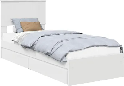 Zdjęcie produktu dla Łóżko z miejscem do przechowywania z szufladą Biały 75 x 190 cm