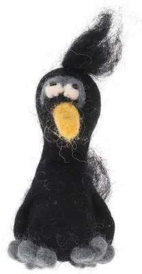 Produktbild von Handgemachte Fingerpuppe aus Filz - Rabe, Wolle, 9*4*3 cm, Deko aus Filz