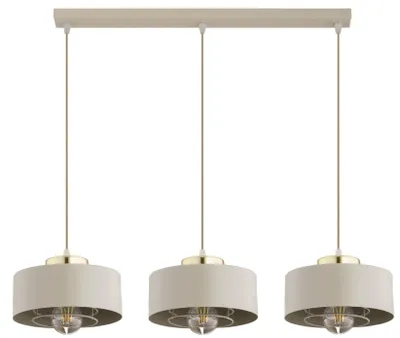 Produktbild von KAR-LIGHTING Pendelleuchte 3-flammig Beige, Metall, höhenverstellbar, für Esszimmer & Wohnzimmer – E27-Fassung