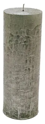 Immagine prodotto di Candela decorativa Stumpenkerze, diametro 7 cm, altezza 20 cm, colore verde metallizzato, durata di circa 90 ore.