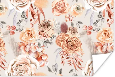 Produktbild von MuchoWow® Poster Rosen - Orange - Braun - Rot 90x60 cm - Schlafzimmer