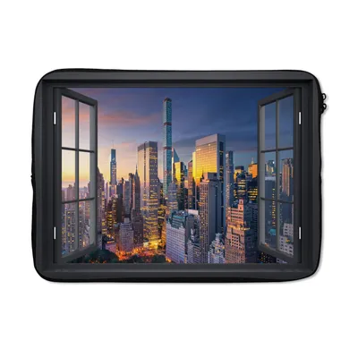 Produktbild von MuchoWow® Laptop Hülle 13 Zoll Ansicht - New York - Skyline Laptoptasche - Laptophülle - Sleeve - Rundumschutz