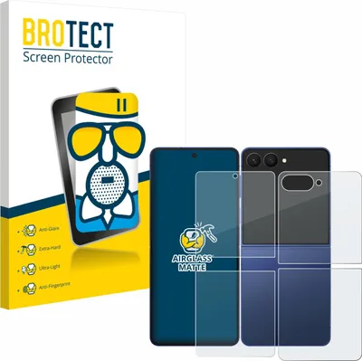 Produktbild von BROTECT Entspiegelungs Schutzglas für Samsung Galaxy Z Flip 7 (Display+Rückseite) Schutzfolie Panzer Folie Glas Display Schutz matt