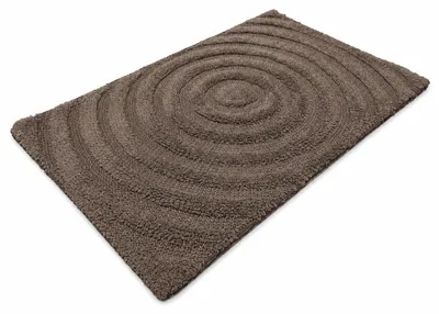 Produktbild von Badematte 60x100 cm Braun Mocca Kreis Badteppich 100% Baumwolle 12 mm Dick Saugfähig Weich