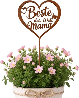 Produktbild von Blumenstecker Herzform, Patina-Look, 31 cm, für Pflanzen und Sträuße