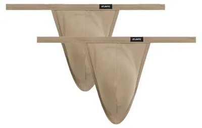 Produktbild von Herrenstrings 2er-Pack Atlantic aus Mikromodal beige bequem L
