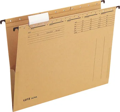 Image de Pochette à suspendre Leitz ALPHA 19160000 A4 250g carton br 25 pcs/paquet