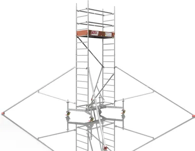 Produktbild von ALTEC Rollfix 500 | inkl. Rollen (Ø 150 mm) | Traverse ausziehbar | 4x Dreieckausleger | Rollgerüst