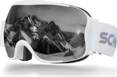 Produktbild von Schnorr Skibrille Kryos Weiß Silber (S3/S4) | Full REVO verspiegelt, Anti-Fog, UV400, 45 mm Band
