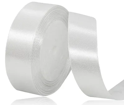 Satijnband weiß 25 mm x 22 m – Geschenkband aus Polyester