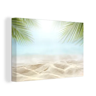 Produktbild von OneMillionCanvasses® - Leinwandbilder - 150x100 cm, Strand - Palmen - Meer, Wandbilder Kunstdruck Wanddekoration
