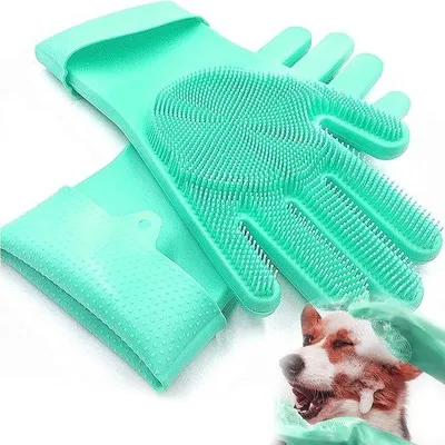 Produktbild von Tierpflegehandschuhe für Katzen, silikon, grün, Tierpflege, Haustierpflege