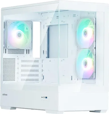 Productafbeelding van ZALMAN P30 V2 PC-behuizing, Mini-Tower, mATX, RGB, gehard glas - wit