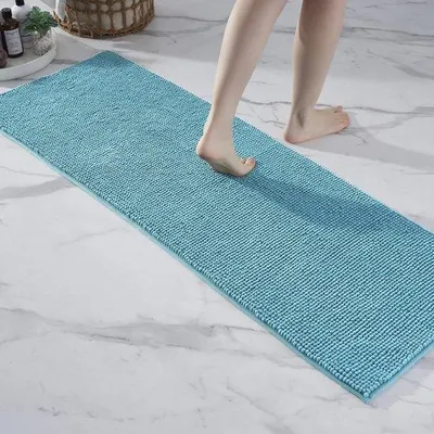 Productafbeelding van Antislip Badmat van Zacht Chenille - Super Absorberend en Wasbaar, Turquoise