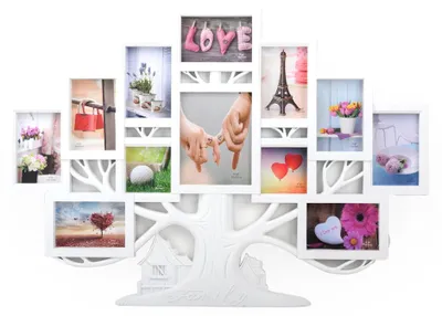 Productafbeelding van Fotolijst collage voor 12 Foto's van verschillende maten - Fotolijsten Collage foto formaat 10x10 / 10x15 / 15x10 / 20x15 Cm - Fotogalerij