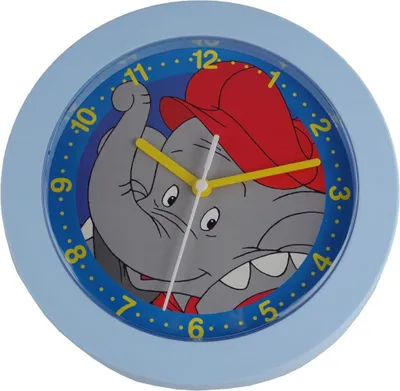 Produktbild von Kinderuhr Benjamin Blümchen Quarz 22x22cm Kinderwanduhr blau Wanduhr Kinder Uhr