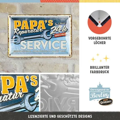 Produktbild von Nostalgic-Art - Blechschild 20 x 30cm - Papa`s Service