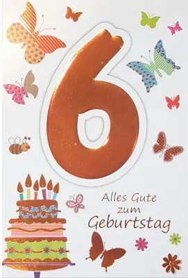 Produktbild von Zahlengeburtstagskarte 6. Geburtstag