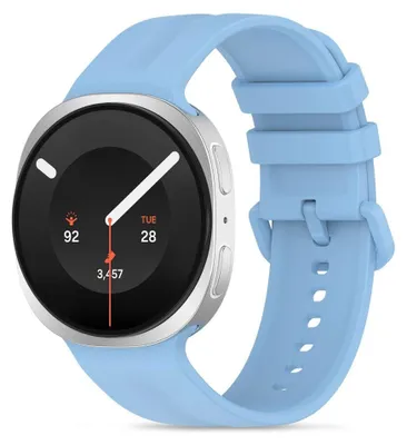 Image de Bracelet en silicone pour montres Samsung Galaxy Watch 9 40 mm / 44 mm / 8 40 mm / 44 mm / 8 Classic 46 mm, modèle Tech-Protect Silicone Evo, couleur bleue
