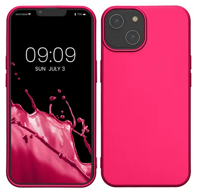 Produktbild von kwmobile Handyhülle für Apple iPhone 14 Hülle - Silikon Case metallisch schimmernd - Schutzhülle Cover - Metallic Pink