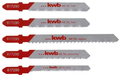 Imagen del producto de Juego de 5 hojas de sierra de calar para metal, modelo kwb 617290