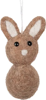 Obrázek produktu pro Clayre & Eef Velikonoční přívěsek králík 6x7x12 cm hnědý textil