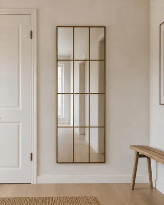 Hauptansicht des LunaMirror Bram Wandspiegels in Bronze, 165 x 60 cm