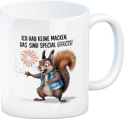 Produktbild von Hab keine Macken Kaffeebecher mit verrücktem Eichhörnchen