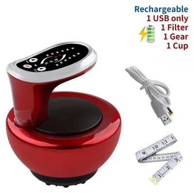 Immagine prodotto di Kit di massaggio a ventosa elettrico - Ventose - 6 livelli di intensità - Con batteria ricaricabile - Massaggio Gua Sha - Massaggio per il corpo