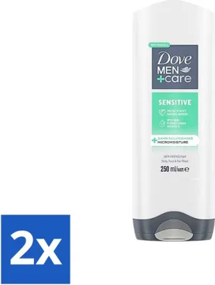 Produktbild von Dove Men+Care Sensitive Duschgel 3-in-1 – Pflegend – 250 ml - Vorteilspack - 2 Stücke