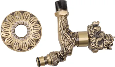 Obrázok produktu pre Vodovodná batéria Medený kohútik G1/2 Ženský závit Domáce dekorácie pre umývadlo Kúpeľňa Kylin a Dragon Pattern