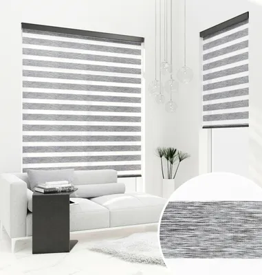 Produktbild von PREMIUM DOPPELROLLO BH19 NATUR GRAU mit Alu Kassette (120x220 cm, Kassettenfarbe: weiss)